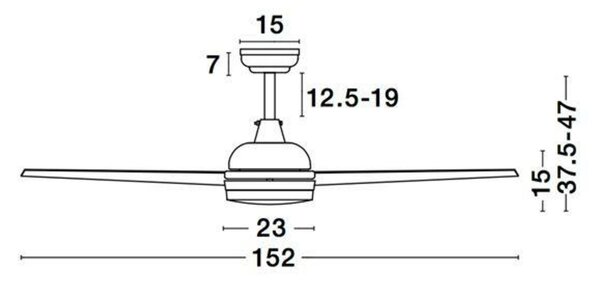 NOVA LUCE stropní ventilátor se světlem FLOW matná bílá ocel a sklo bílá 5ti rychlostní dálkové ovládání 37W LED 3000K 9953198