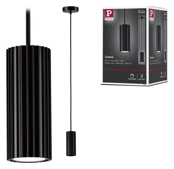 Paulmann 94918 Lirena, černá závěsné svítidlo, 1xGU10, výška 15cm