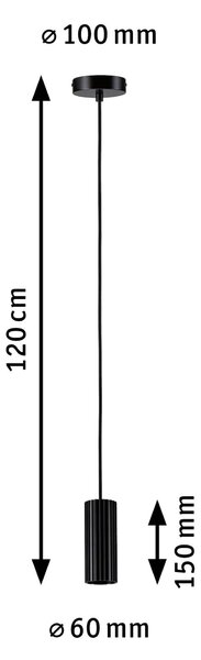 Paulmann 94918 Lirena, černá závěsné svítidlo, 1xGU10, výška 15cm