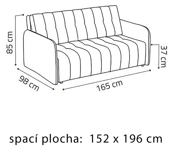 Pohovka VIVA IV GRAND | 165 cm | rozkládací + úložný prostor | VÝBĚR TKANIN