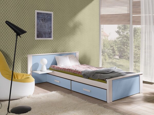 Meblobed Postel pro mládež Adam s nočním stolkem Velikost spací plochy: 180x80, Barva dřeva: capri, Barva desky: dub zlatý