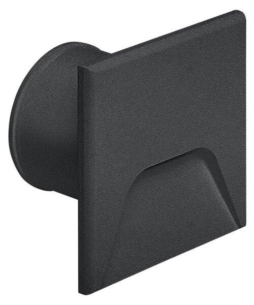 ILed 80605A07 Envelope_1, černo-šedé zápustné svítidlo do stěny, 1W LED 2200K, 4x4cm, IP66