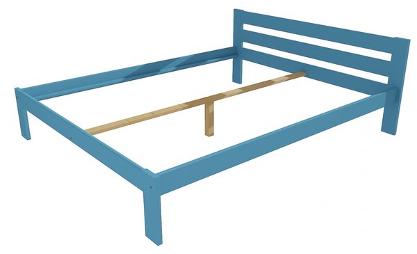 Manželská postel VMK005A masiv borovice (Barva dřeva: barva modrá, Rozměr: 140 x 200 cm)
