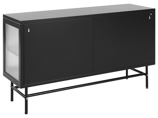 Prosklená komoda DEVON Kov 115 cm Černá