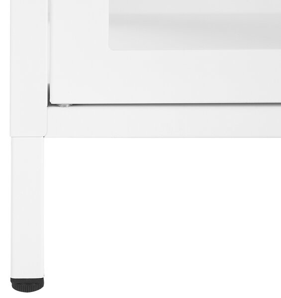 Prosklená komoda NEWPORT Kov 115 cm Bílá