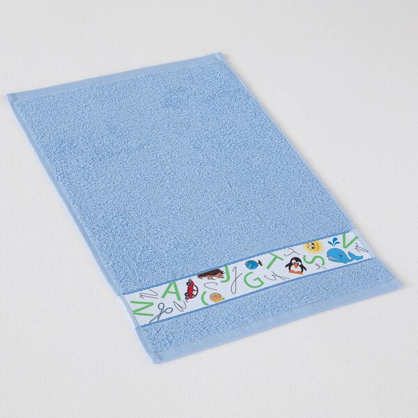 Dětský ručník Veba RUJANA Abeceda tisk světlá modrá Velikost: 30x50 cm