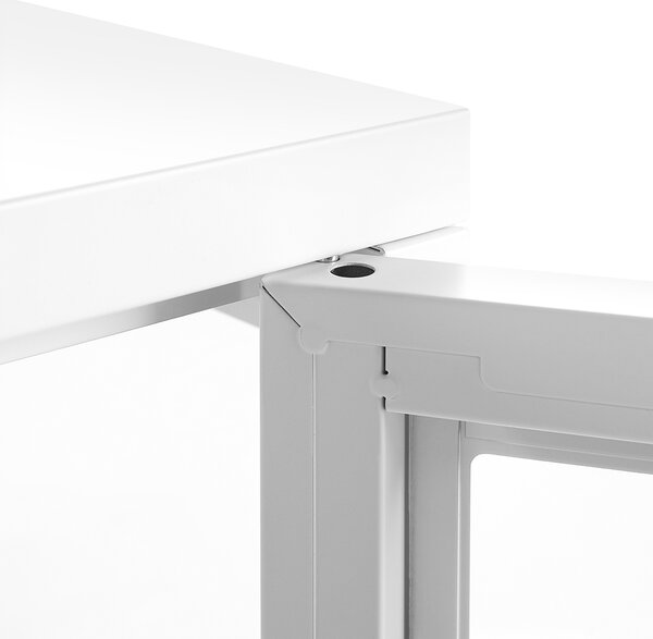 Prosklená komoda NEWPORT Kov 115 cm Bílá