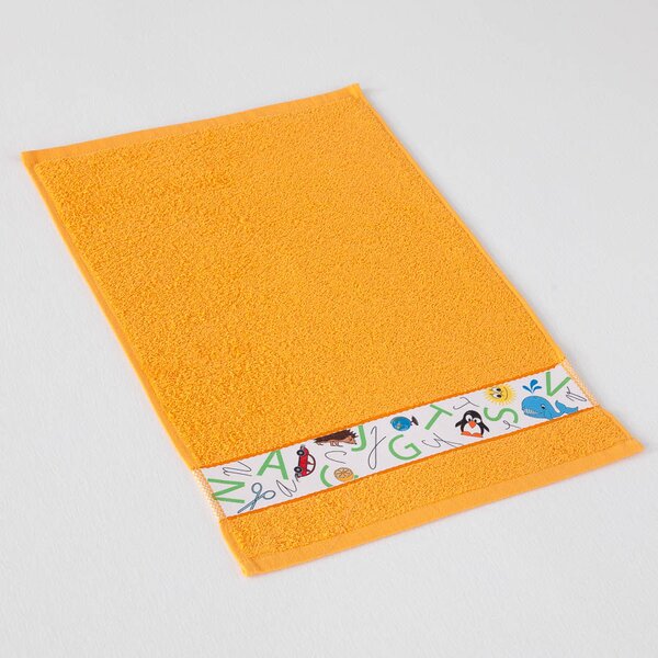 Dětský ručník Veba RUJANA Abeceda tisk oranžová Velikost: 30x50 cm