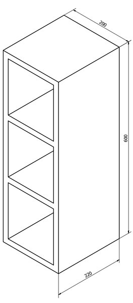 Sapho Sapho, ESPACE otevřená policová skříňka 20x60x22cm, bílá (ESP140), ESC140-3030