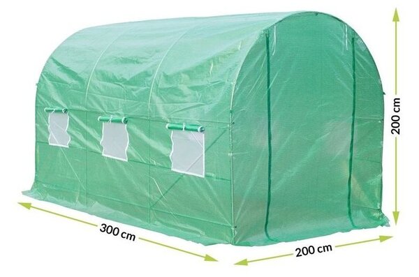 MIRPOL Foliovník, ocelový rám 200x300x200 cm - zelená barva