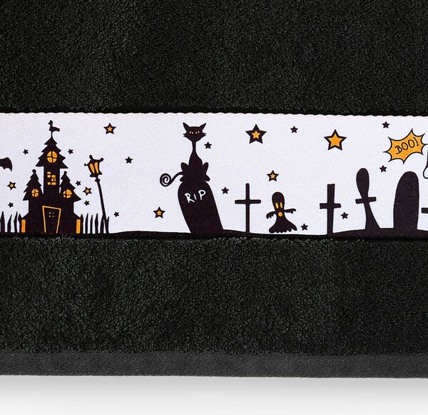 Ručník Veba NORA tisk Halloween černá Velikost: 50x100 cm