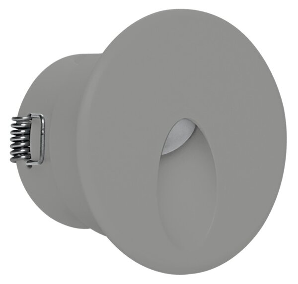Linea 85542A70 Quara_R, šedé zápustné LED svítidlo do stěny, 1x2W 2200K, Ø6,2cm, IP65