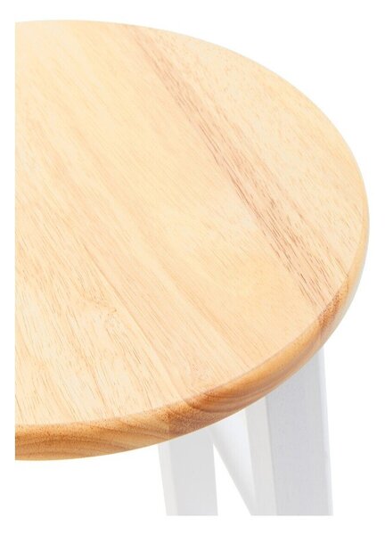 Bílá/v přírodní barvě barová stolička z kaučukového dřeva (výška sedáku 74 cm) Chester – Premier Housewares