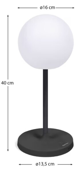 Bílá plastová stolní LED lampa Kave Home Dinesh II. s černou podnoží