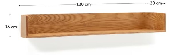 Dřevěná nástěnná police Kave Home Octavia 120 cm