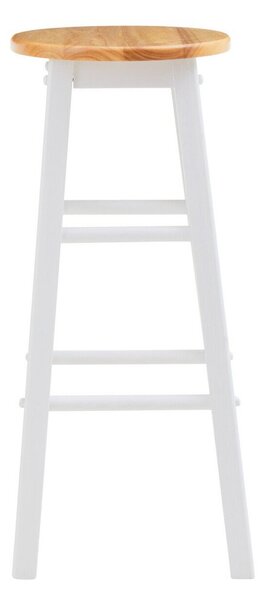 Bílá/v přírodní barvě barová stolička z kaučukového dřeva (výška sedáku 74 cm) Chester – Premier Housewares