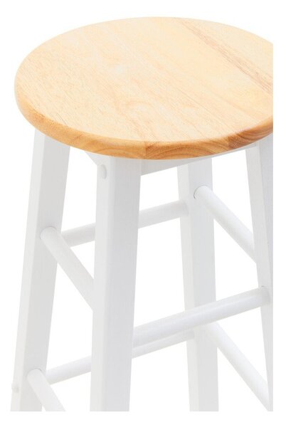 Bílá/v přírodní barvě barová stolička z kaučukového dřeva (výška sedáku 74 cm) Chester – Premier Housewares