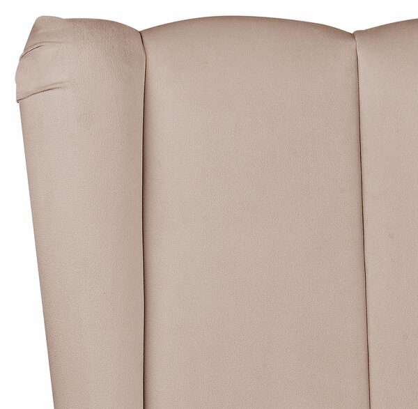 Postel Umělý samet MIRIBEL 180 x 200 cm Taupe