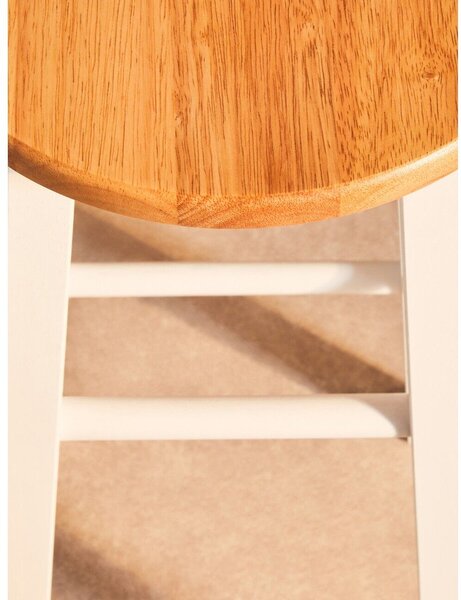Bílá/v přírodní barvě barová stolička z kaučukového dřeva (výška sedáku 74 cm) Chester – Premier Housewares