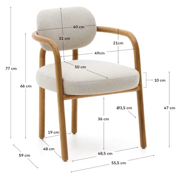 Béžová čalouněná jídelní židle Kave Home Melqui
