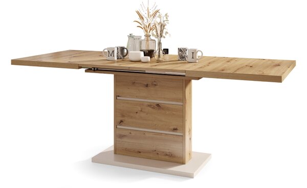 Mazzoni PIANO Dub Artisan/Béžový (Šampaňský) – MODERNÍ ROZKLÁDACÍ STŮL AŽ 200 cm!