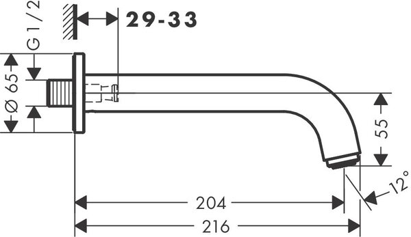 Hansgrohe Vernis Blend výtok baterie Vanová chrom 71420000