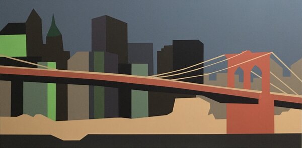 Ručně malovaný obraz od Monika Sekavová - "New York 10.", rozměr: 100 x 50 cm