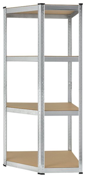 Juskys Rohový regál - 160x75x40-75 cm - stříbrný