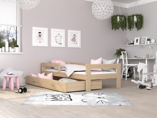 AJK Dětská postel Sára - přírodní Velikost spací plochy: 190x80