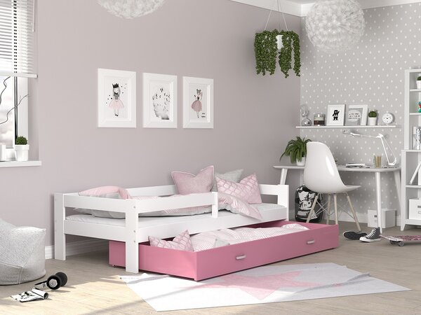 AJK Dětská postel Sára bílá/růžová Velikost spací plochy: 160x80
