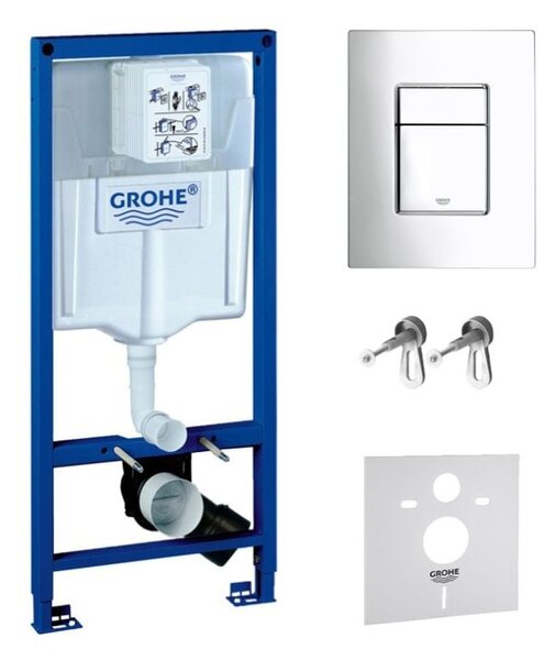 Sada podomítkový WC modul Grohe Rapid SL 38539001, splachovací tlačítko Grohe Skate 38732000
