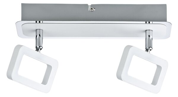 Paulmann Frame, stropní/nástěnné svítidlo, 2x4,5W LED 3000K, matná bílá/chrom, délka 28cm
