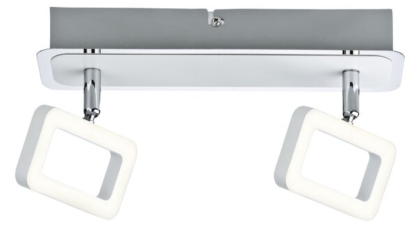 Paulmann Frame, stropní/nástěnné svítidlo, 2x4,5W LED 3000K, matná bílá/chrom, délka 28cm