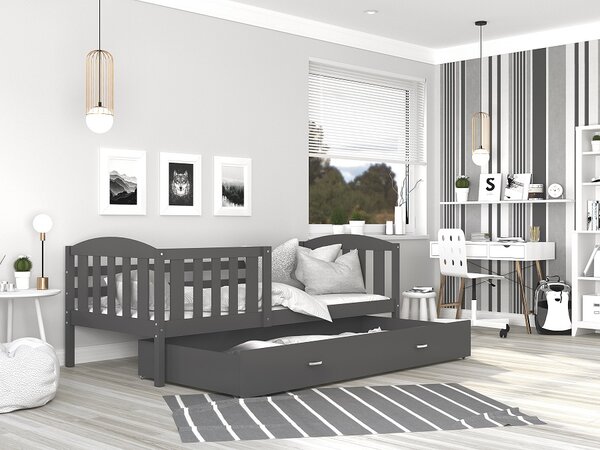 AJK Dětská postel Jakub P - šedá Velikost spací plochy: 200x90