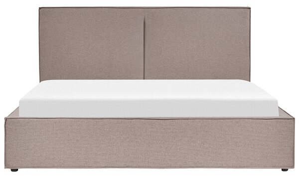 Postel s úložným prostorem MOISSAC Tkanina Taupe 180 x 200 cm