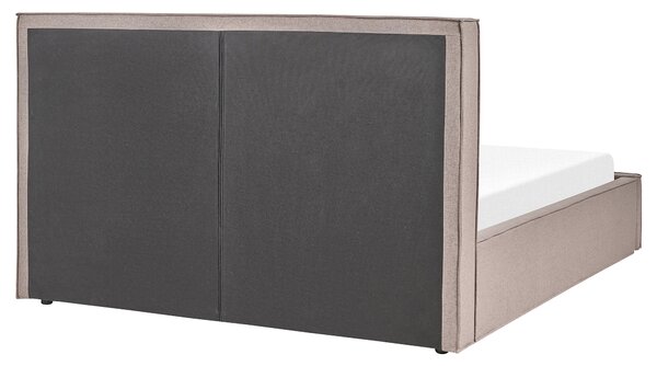 Postel s úložným prostorem Tkanina MOISSAC 160 x 200 cm Taupe