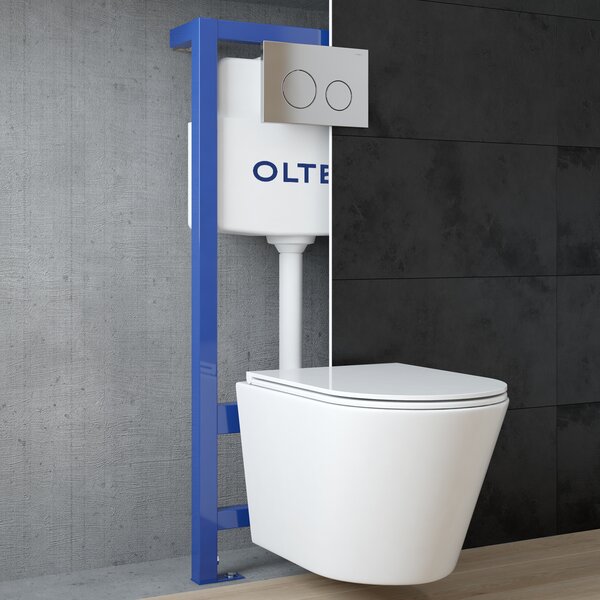 Sada podomítkový WC modul Oltens Triberg 50001000, splachovací tlačítko Oltens Torne 57101300, 49301000