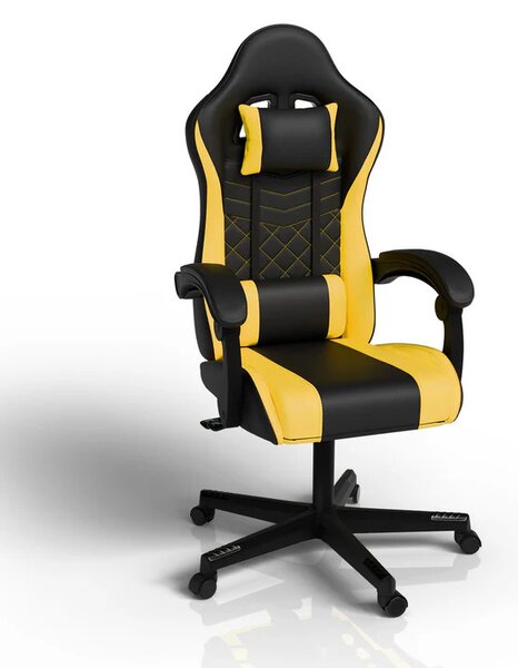 Juskys Kancelářská židle HyperSeat - černá/žlutá