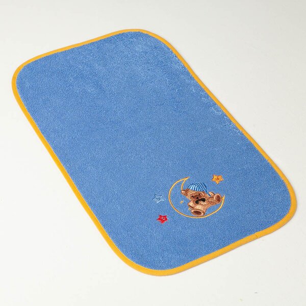 Dětský ručník Veba ELMAR modrá s výšivkou Medvídek žlutá lemovka Velikost: 30x50 cm