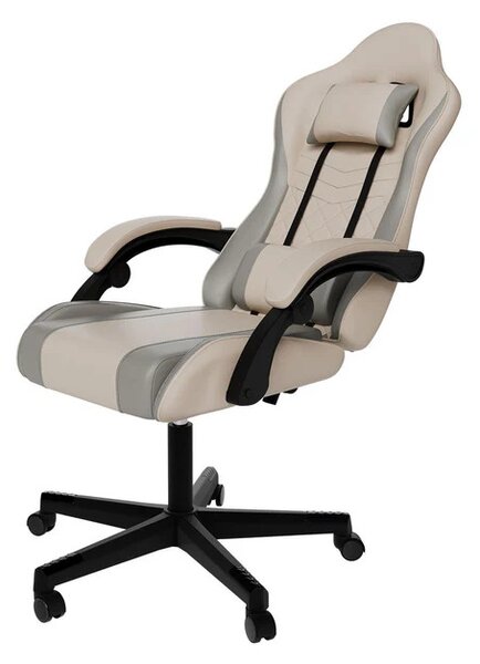 Juskys Kancelářská židle HyperSeat - béžová/šedá