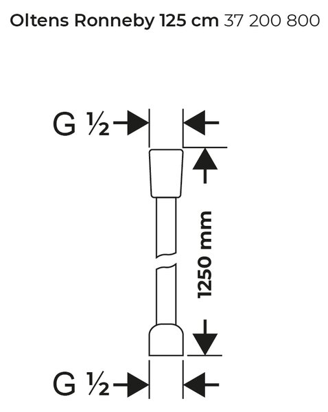 Oltens Ronneby sprchová hadice 125 cm zlatý lesk 37200800