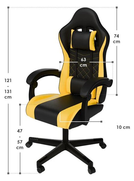 Juskys Kancelářská židle HyperSeat - černá/žlutá