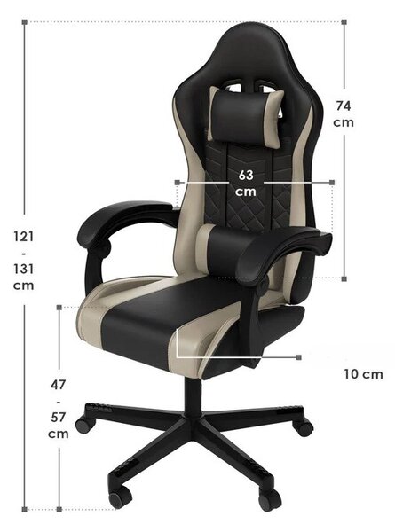 Juskys Kancelářská židle HyperSeat - černá/béžová