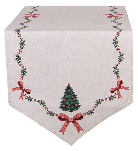 Bavlněný stolní běhoun s tradičním vánočním motivem Traditional Christmas Harmony – 50x160 cm