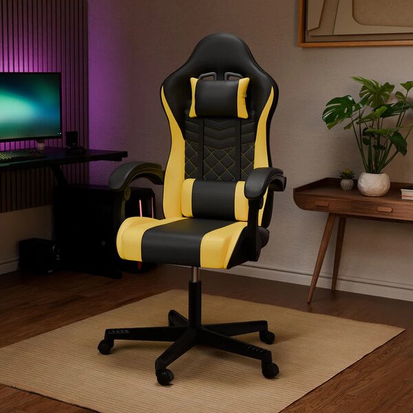 Juskys Kancelářská židle HyperSeat - černá/žlutá