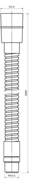 Omnires sprchová hadice 200 cm chrom 062XLCR