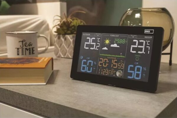 Bezdrátová meteostanice s budíkem 3xAAA černá
