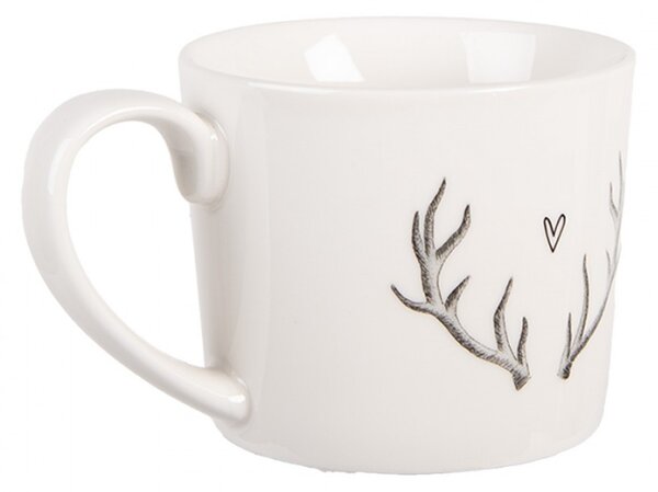 Porcelánový hrneček s parohy a srdíčkem Natural Winter Vibes – 275 ml