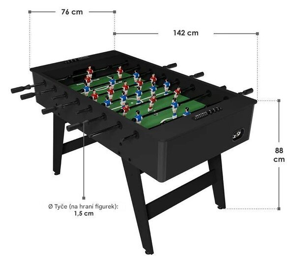 Juskys Stolní fotbal 142x76x88 cm