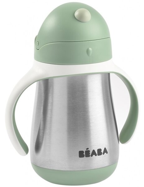 Beaba - Termoizolační hrnek s brčkem 250 ml zelená